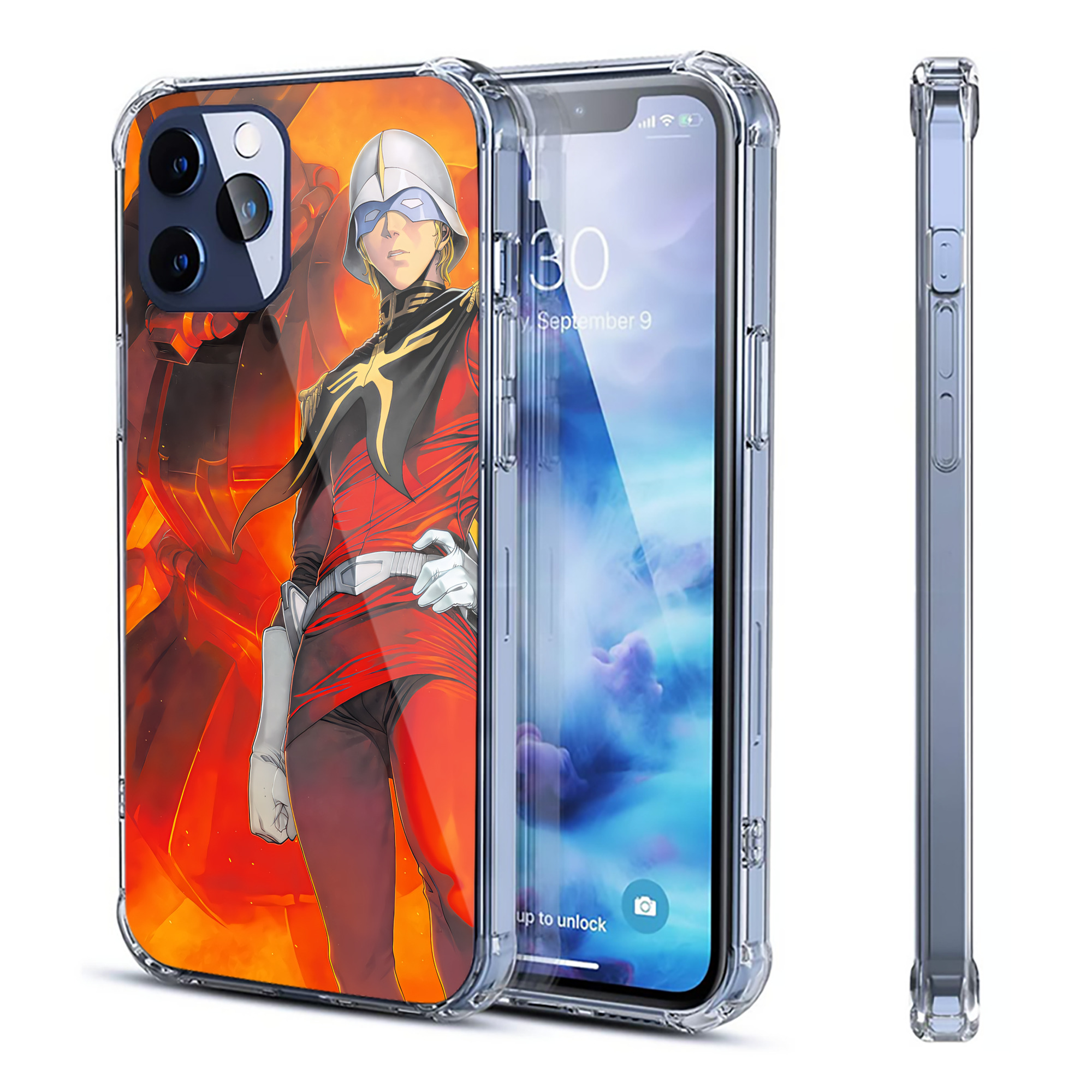 （画像用） 機動戦士ガンダム Mobile Suit Gundam 【iPhone 12シリーズ対応】透明スマホケース（クリアソフトケース）